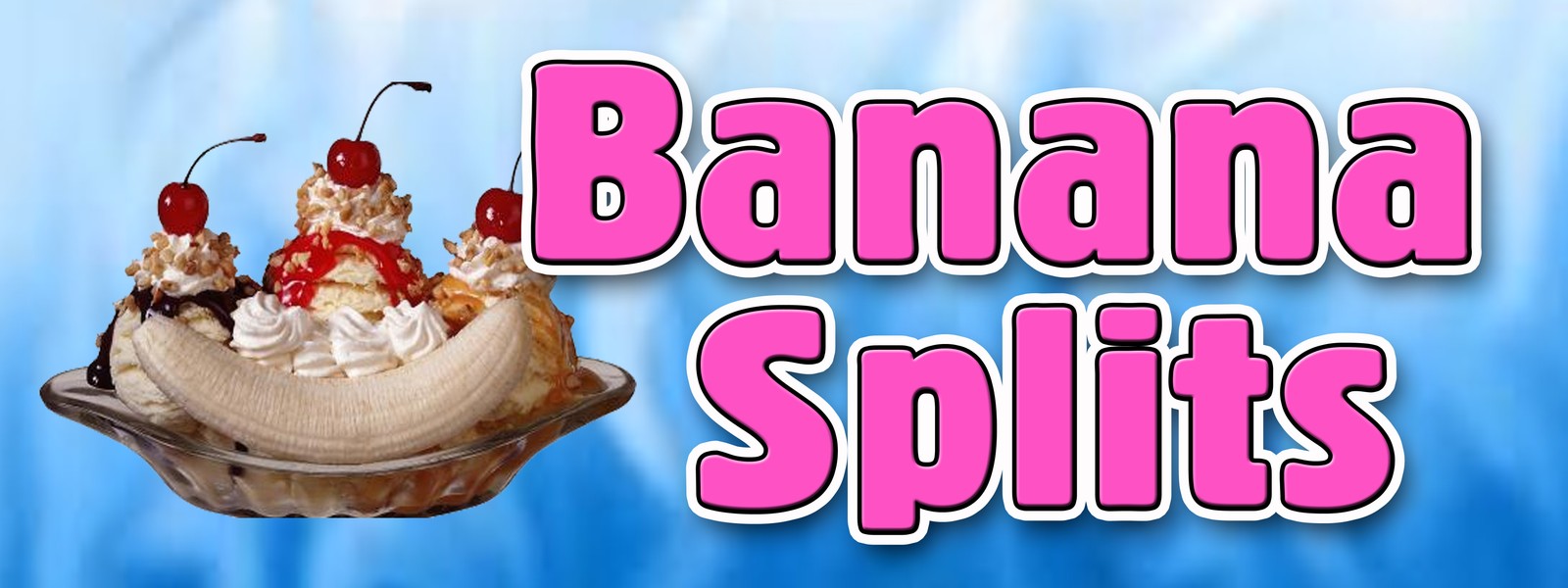 BANANA SPLITS DECAL sticker ice cream sundae soda homemade creamy dessert