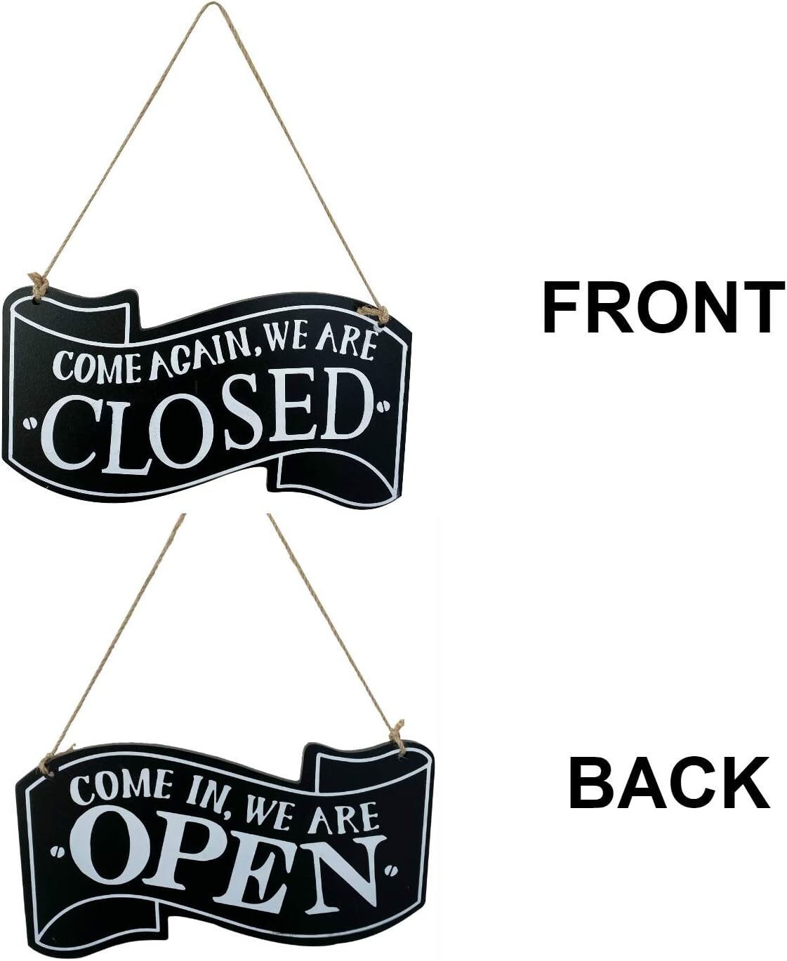 10×10 Inch Wooden Open Closed Sign with 298 Letters for Business Customization
