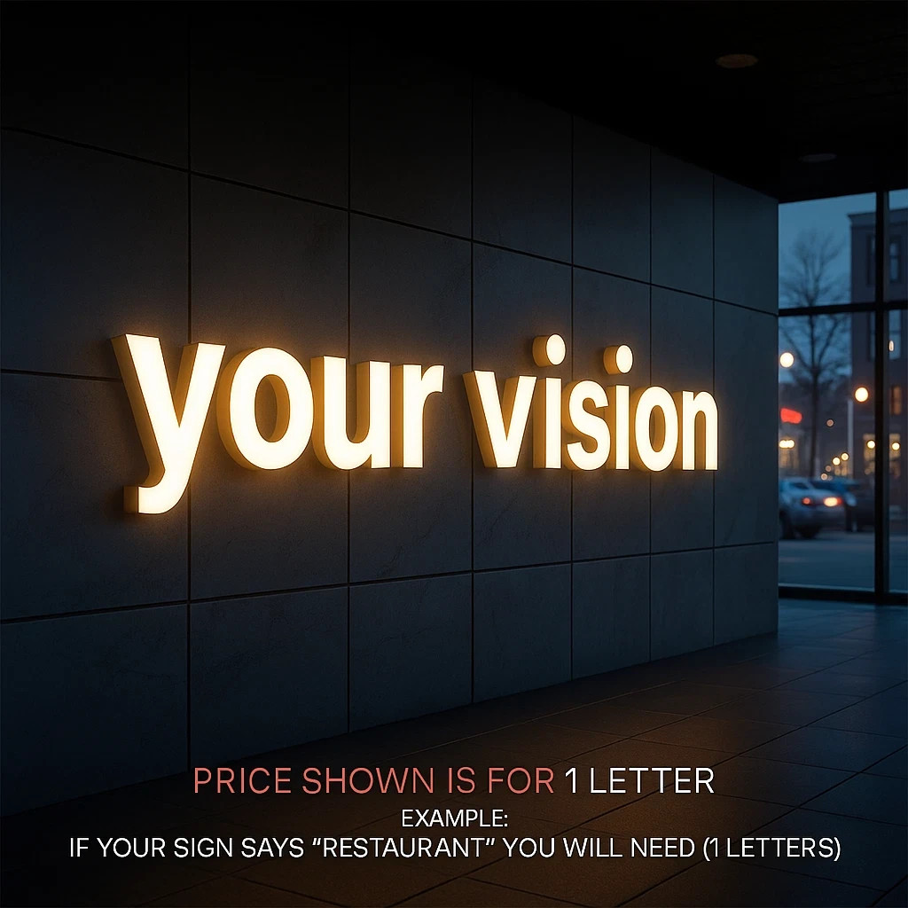 𝑵𝓙̶ Your Vision Custom 3D Channel Letters Illuminated & Non-Illuminated