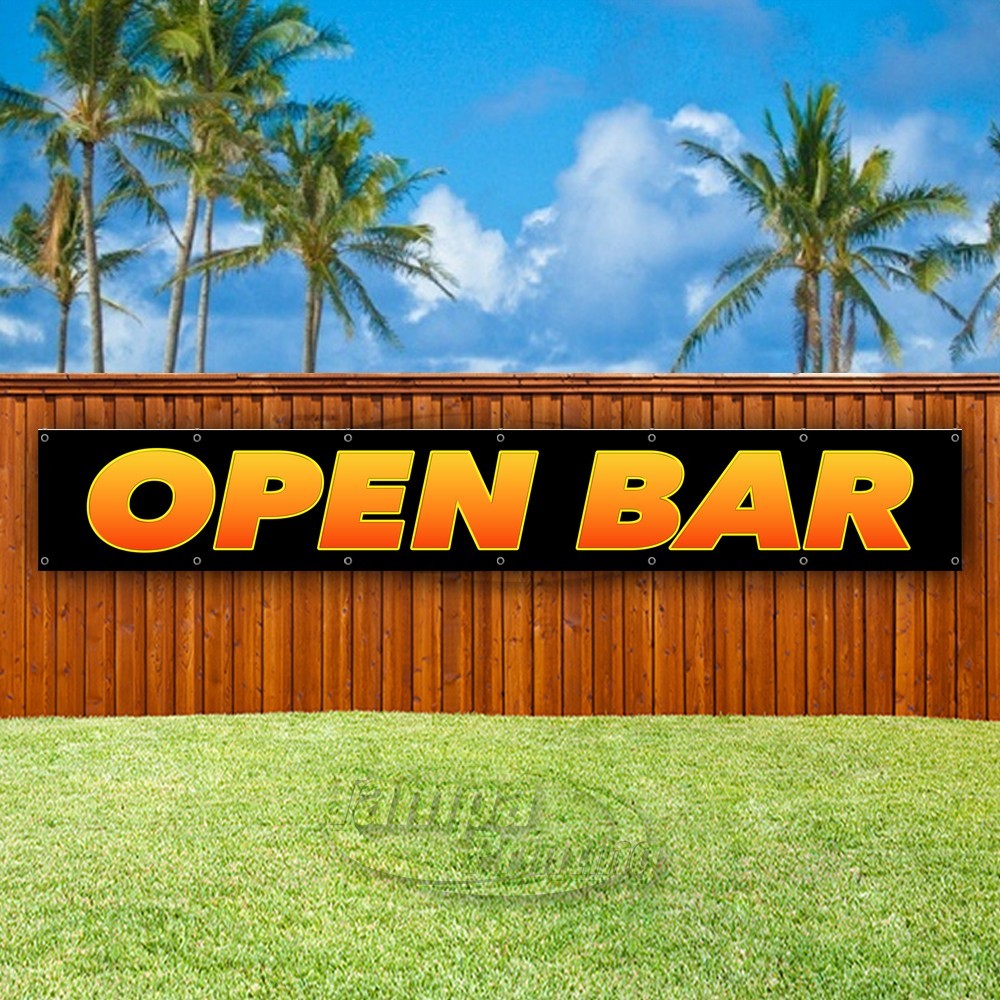 OPEN BAR Advertising Food Drinks Business Vinyl Banner Flag Sign USA XL02233