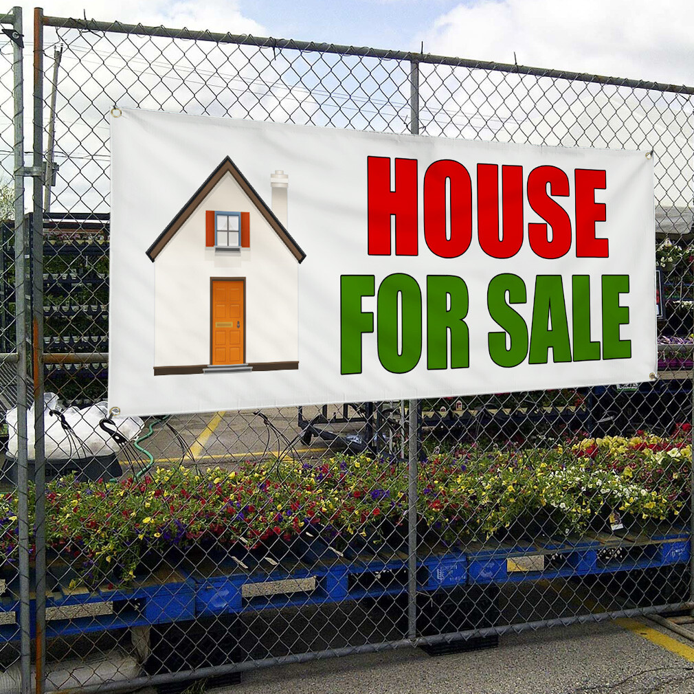 Vinyl Banner Multiple Sizes House for Sale Real Estate Business Sales Outdoor