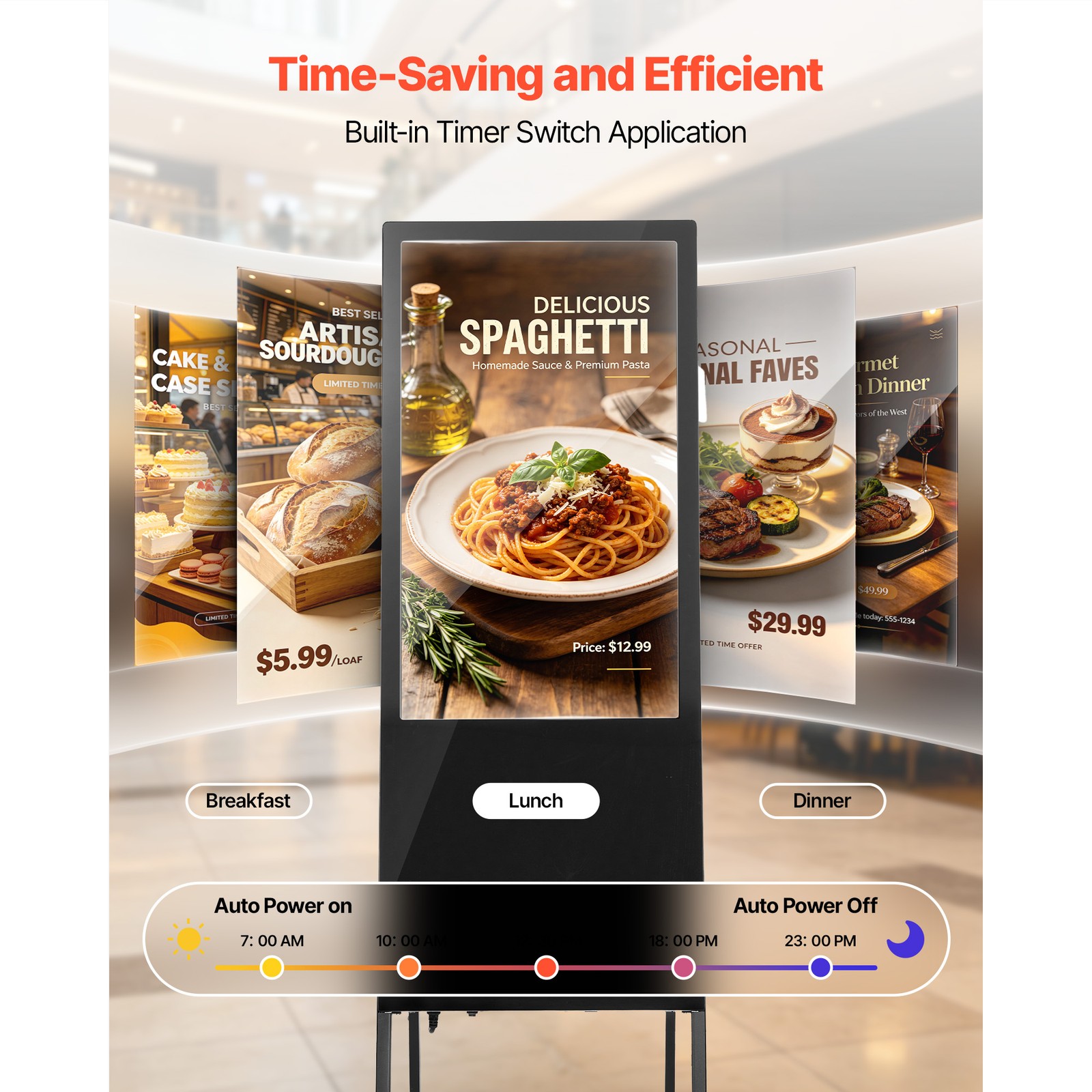 Uimoso 32-Inch Indoor Digital Signage Floor Stand Advertising Display with LCD