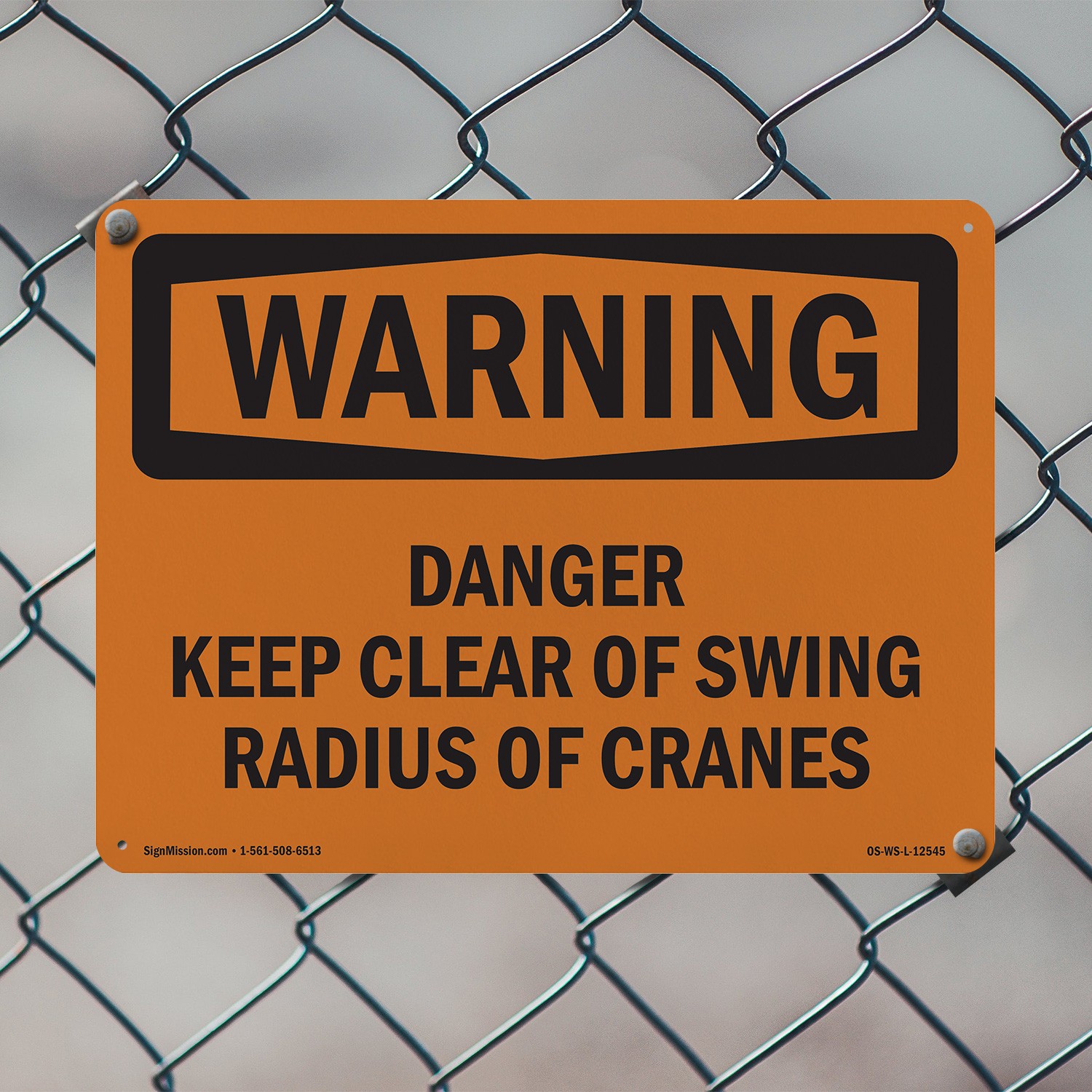 Danger Keep Clear Of Swing Radius OSHA WARNING Sign Metal, Decal – 5 or 10 Pack