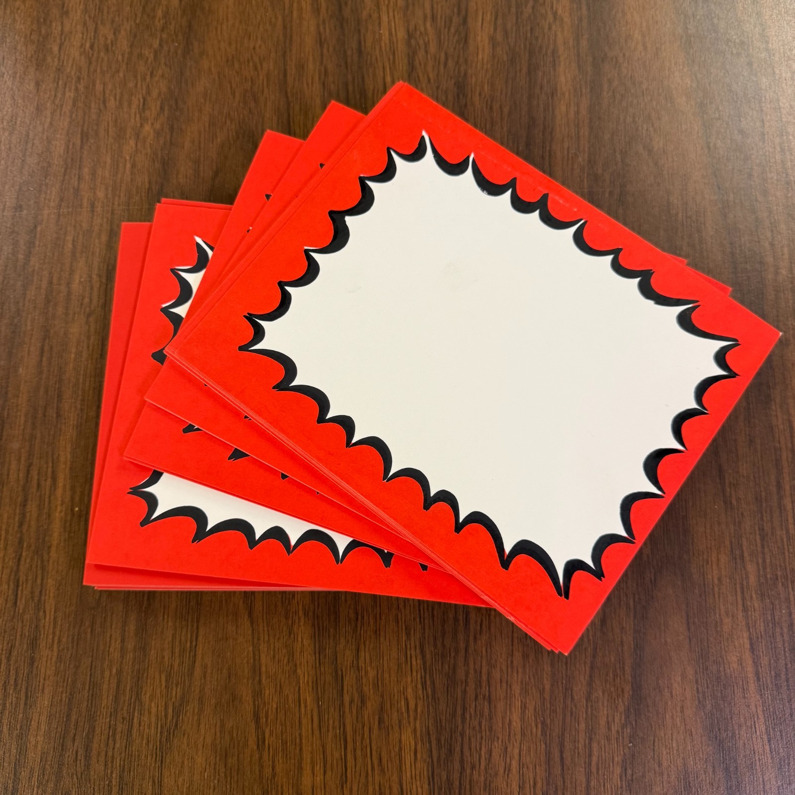 Red Starburst RETAIL STORE SALE Price Signs Price Cards- 7&Prime;wx5.5&Prime;H- 100 pcs