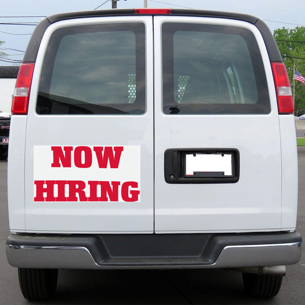 Car Magnet Set of 2 Now Hiring Business H Car Advertising Industrial Sign