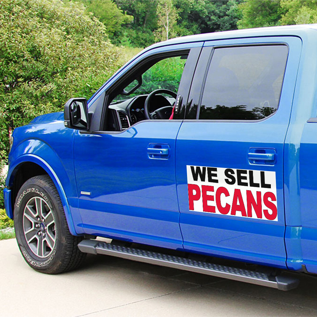 Car Magnet Set of 2 We Sell Pecans Black Red Food Bar Restaurant Food Truck
