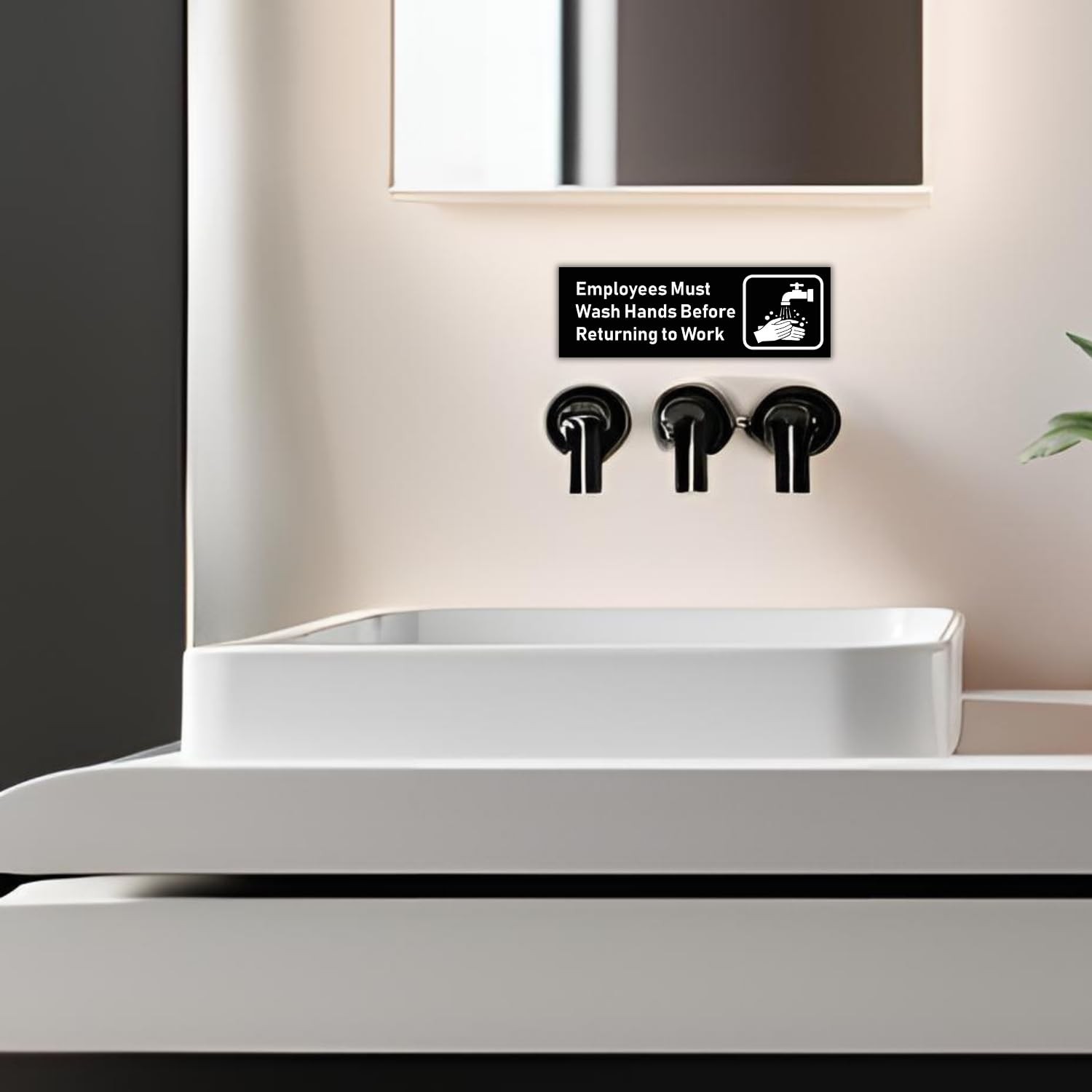 5 Pack Employees Must Wash Hands Before Returning to Work Sign 9 x 3 Inches 1