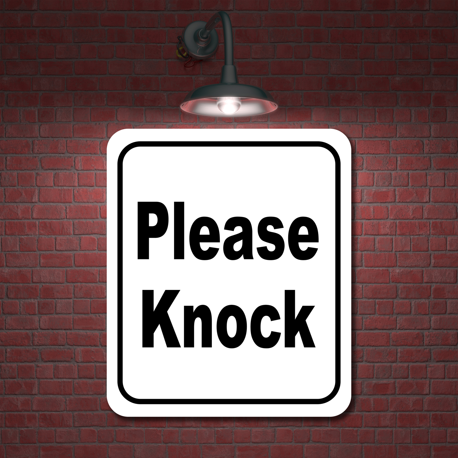 Please knock classic Aluminum Composite Sign