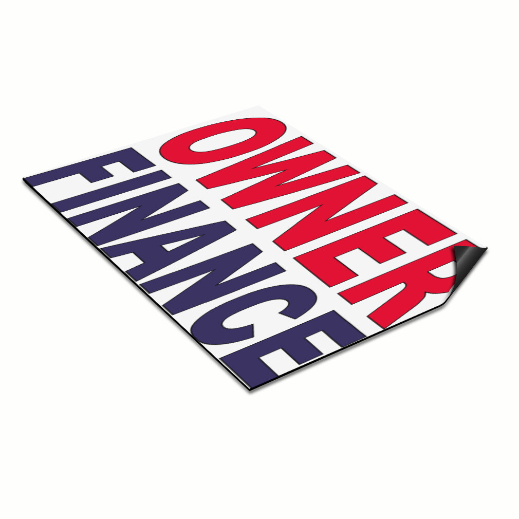 Car Magnet Set of 2 Owner Finance Red Blue Car Advertising Industrial Sign