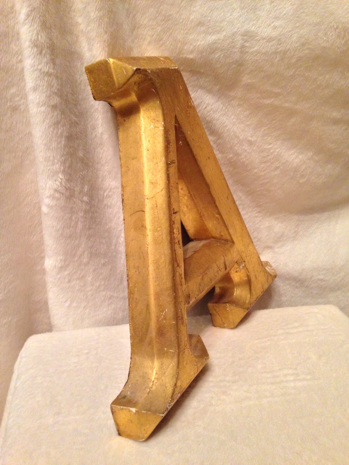Vintage ENGLISH Shop Sign Letter A In Gold leaf – ADVERTISING 12&Prime; Tall
