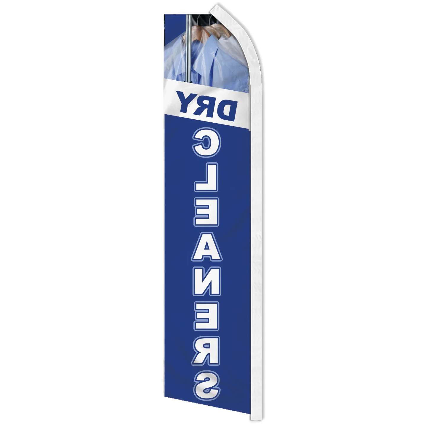 « DRY CLEANERS BLUE » advertising super flag swooper banner business sign launder