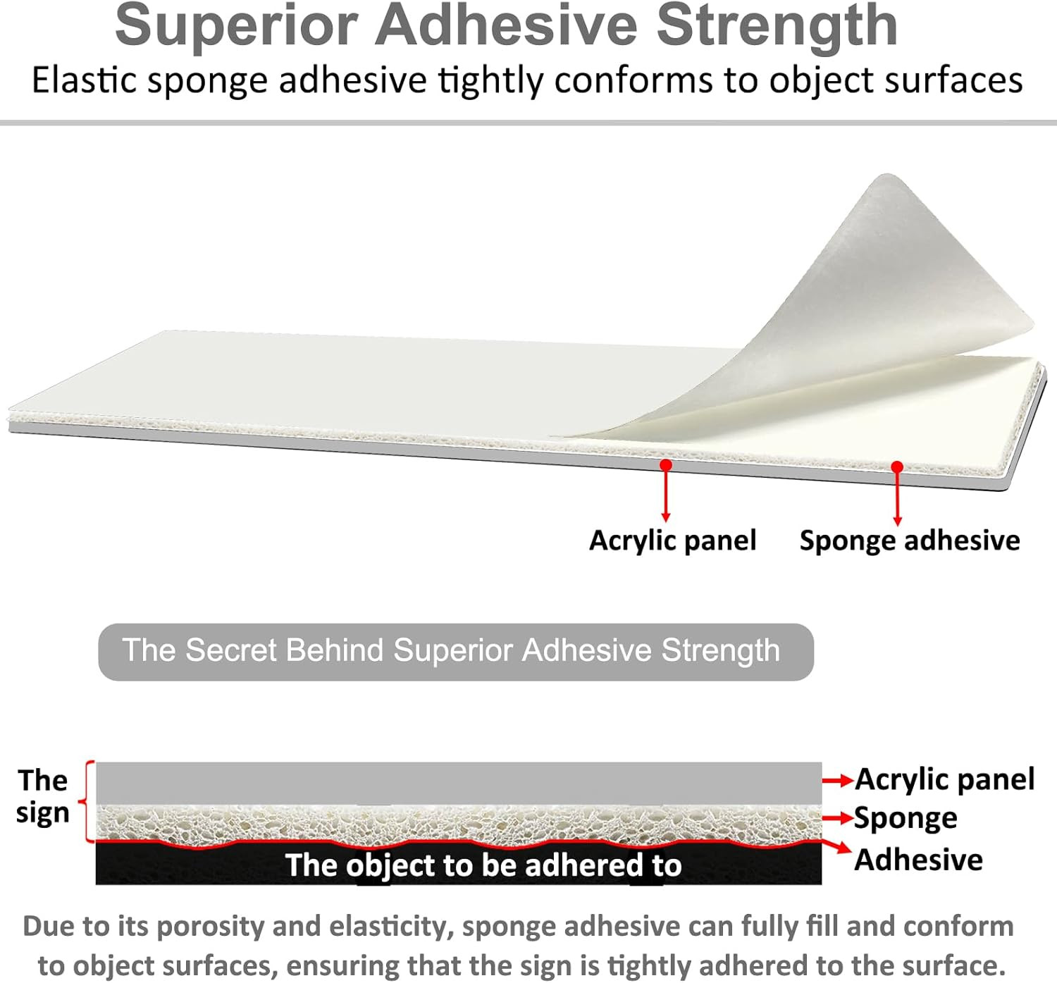 (4 Pack) Self-Adhesive Employees Only Sign for Door, 7&Prime; X 2&Prime; Durable Acrylic Sta