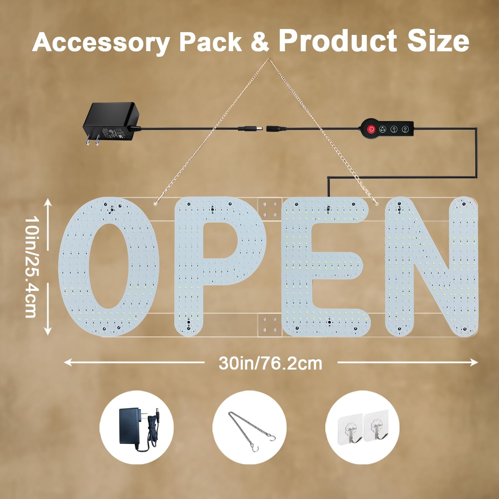 Azmdep 30X10 Open Sign Large Led Open Sign For Business Ultra Bright And