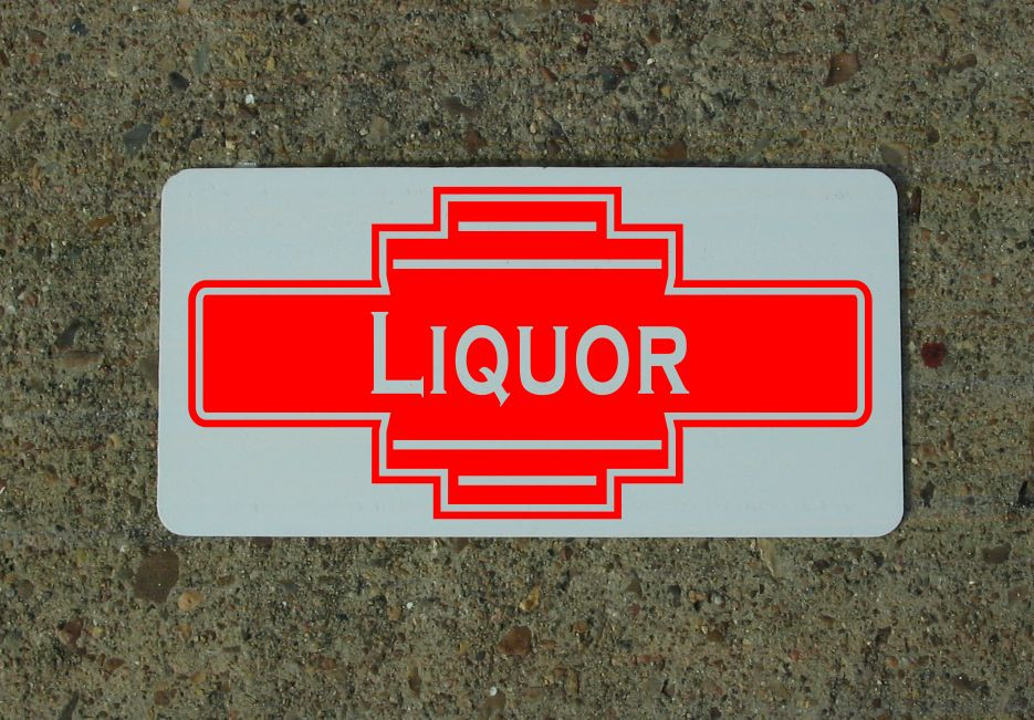 LIQUOR Red Metal Sign 40&rsquo;s 50s Retro Vintage Style Art Deco Decor Design