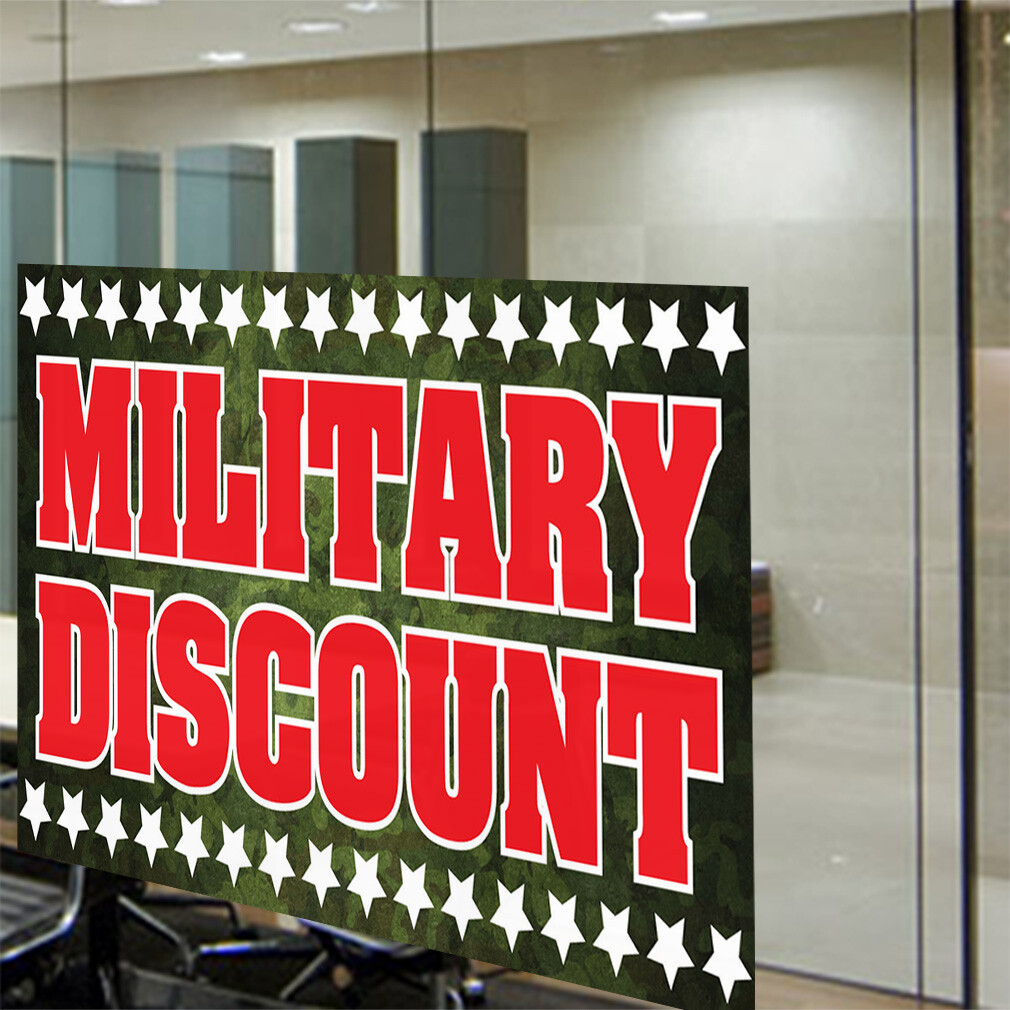 Decal Stickers Military Discount Business Vinyl Store Sign Label Business