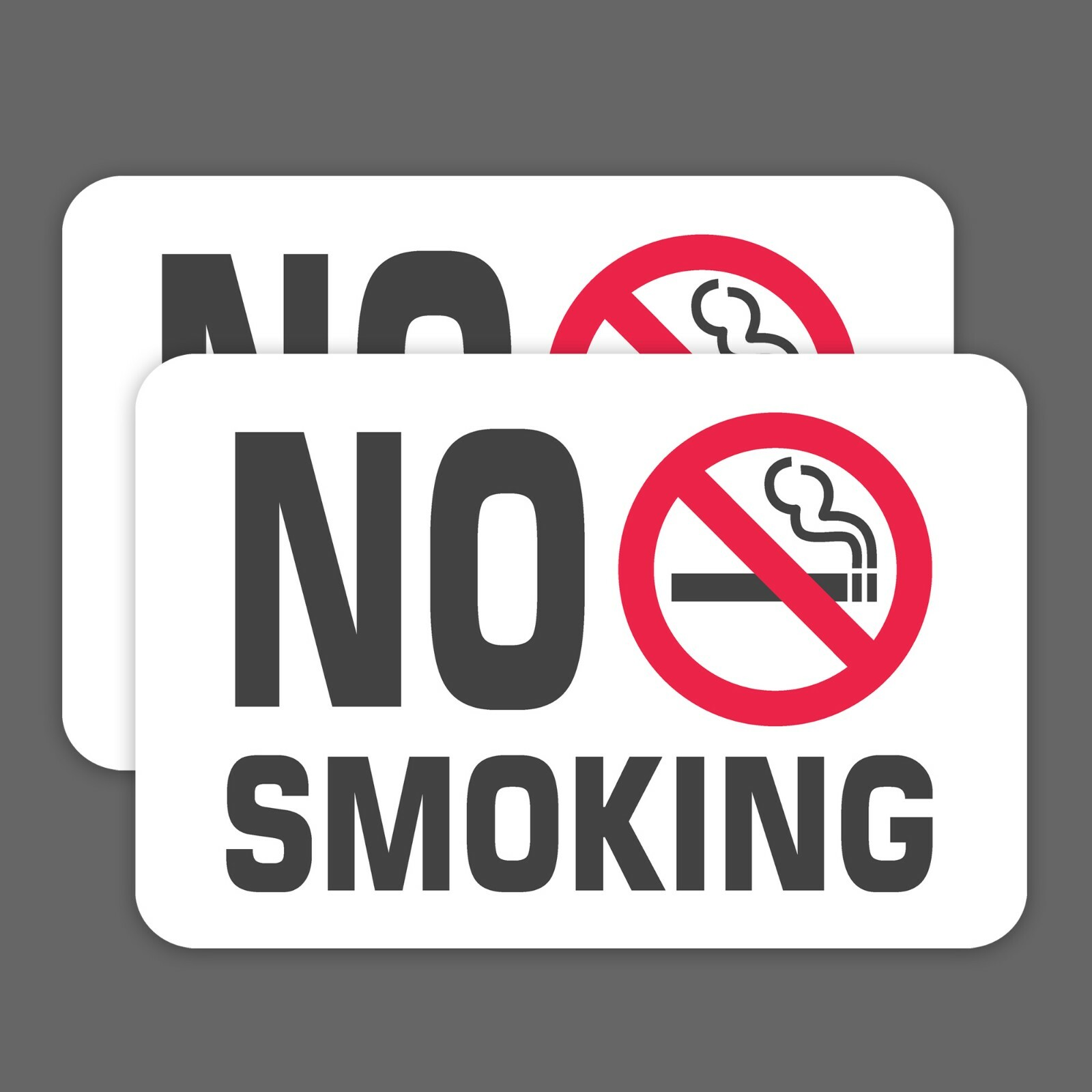 2-pack 4 x 6 Inch NO SMOKING Sign Vinyl Decal Door Window Wall Sticker