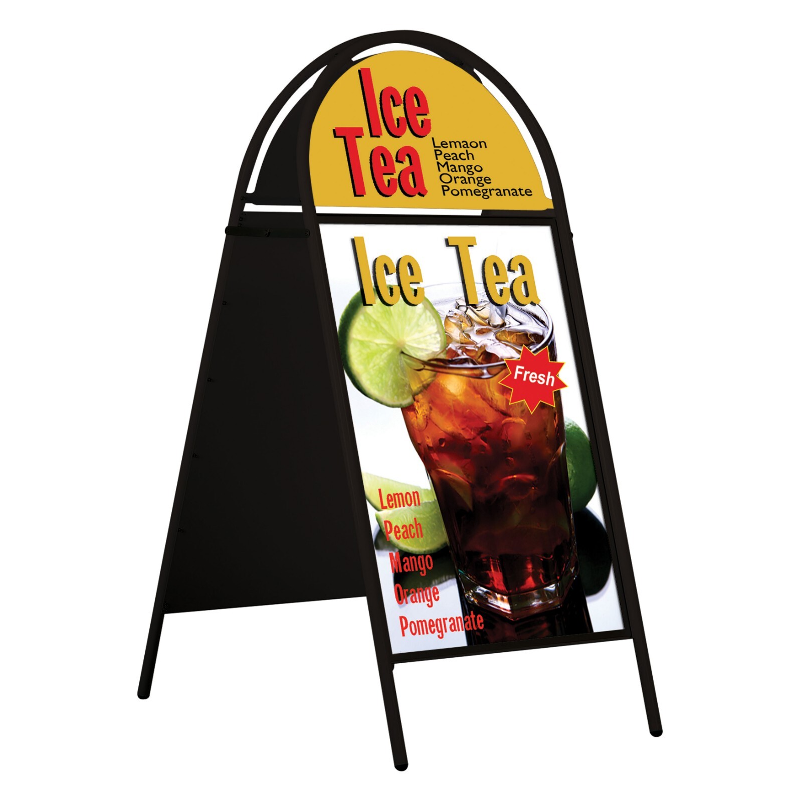 Sandwich Board Sidewalk A-Frame Double Sided Galvanized Backing 20×30 Black