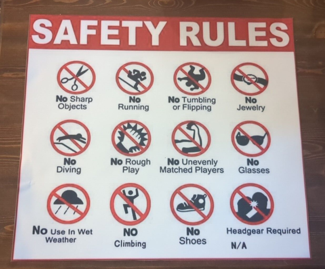 Vinyl Sign inflatables bounce house Safety Rules patch 17.5&Prime;x15.5 Factory 2nds