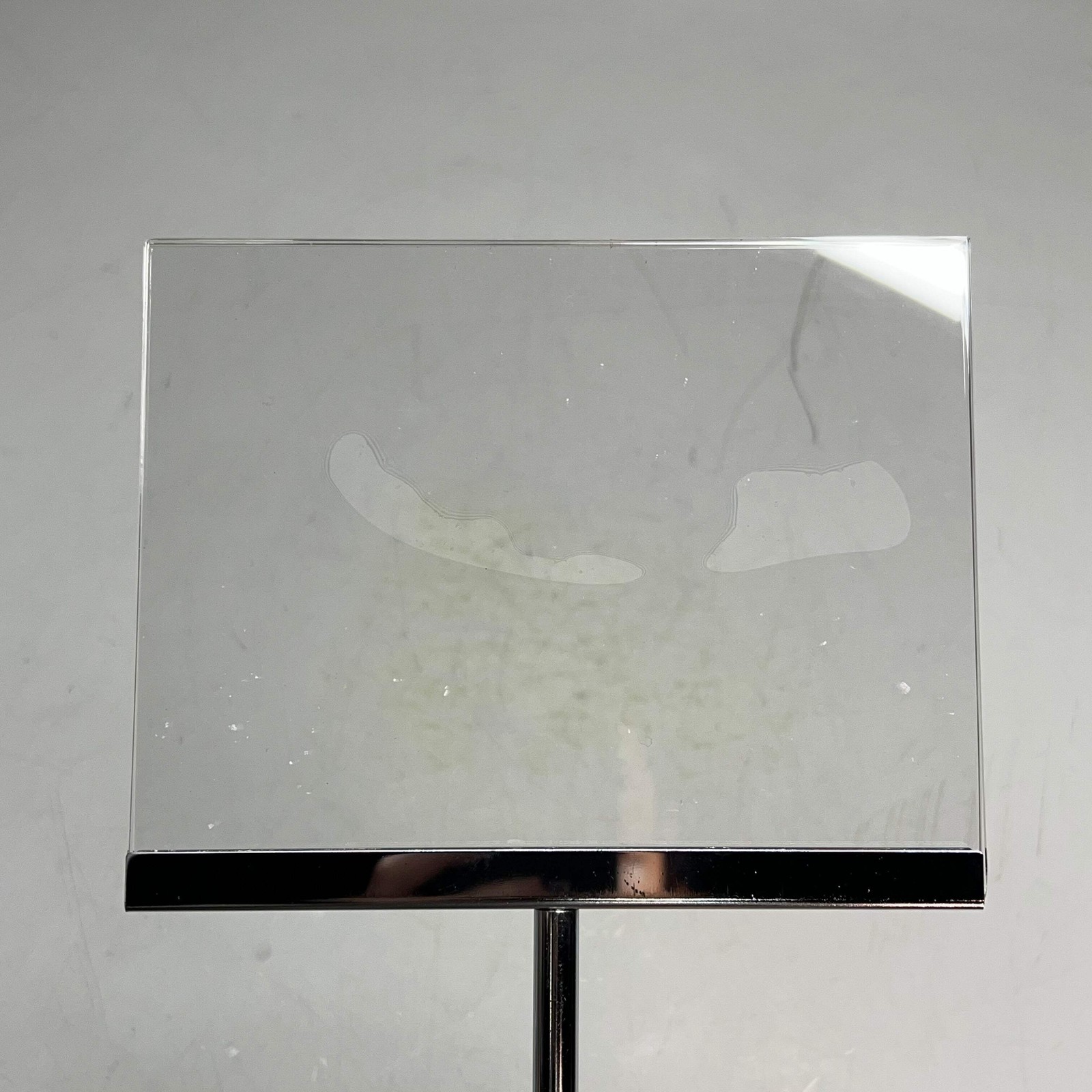(10 PACK) Acrylic Merchandise Sign Holder W/ Rack Clamp 7&Prime; x 5.5&Prime; Chrome/Clear