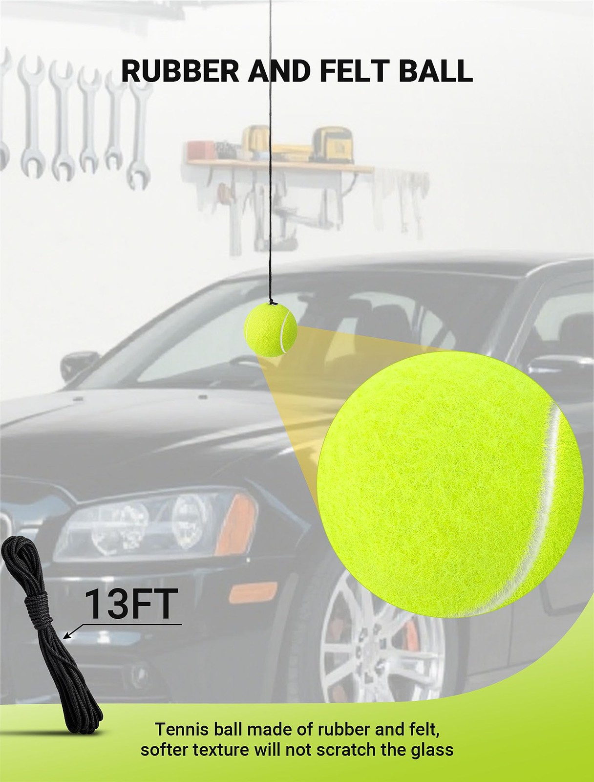 SARDVISA 2-Packs Tennis Ball Garage Parking Aid 2 Packs, fluorescent yellow