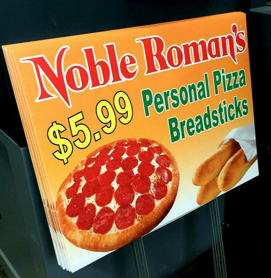 50 Custom Yard Signs 18×24 Full Color Double Sided 30 inch Stakes Included