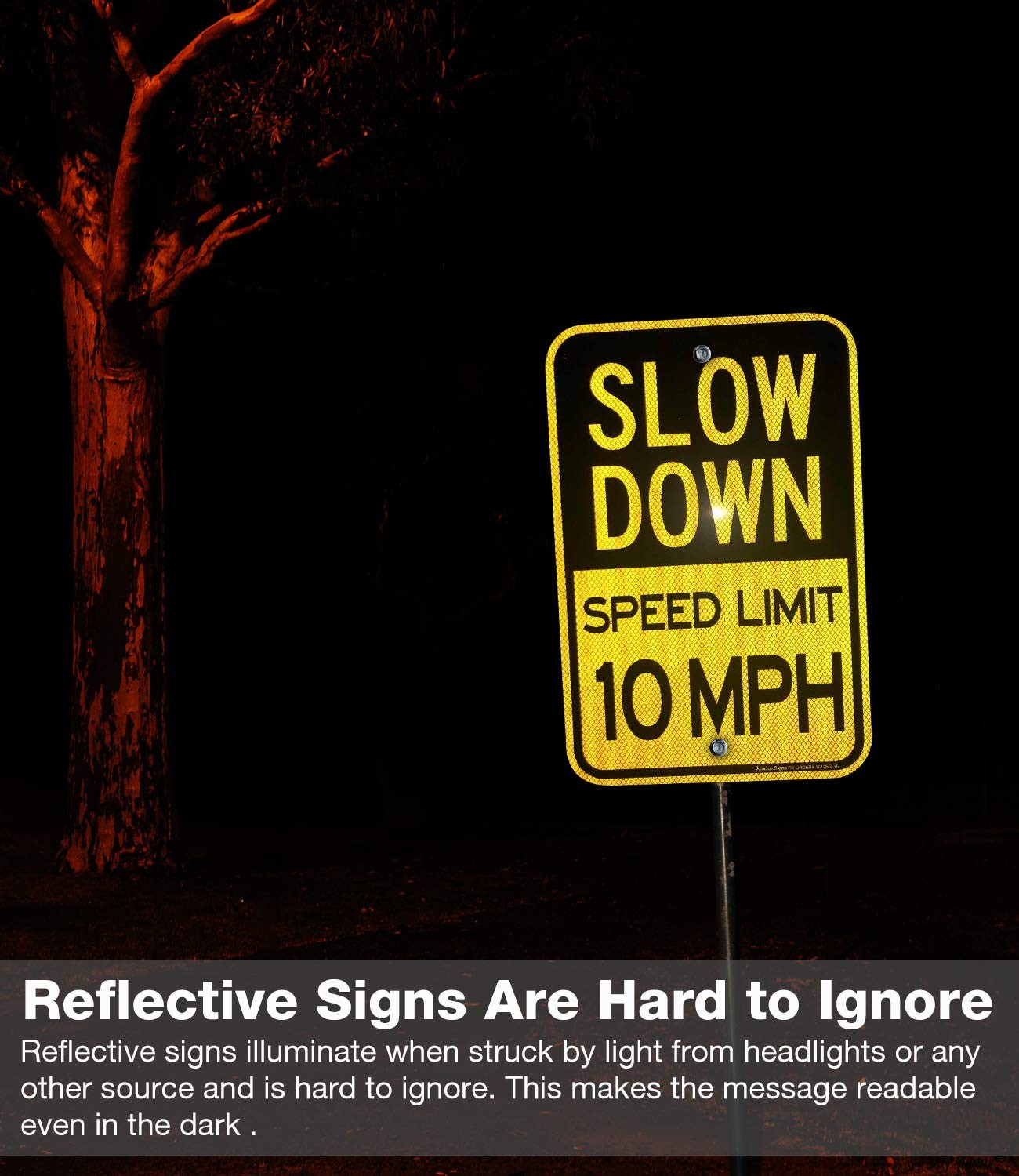 Slow Down Sign, Speed Limit 10 MPH Sign, (2 Pack)18 x 12 Inches Engineer Grade
