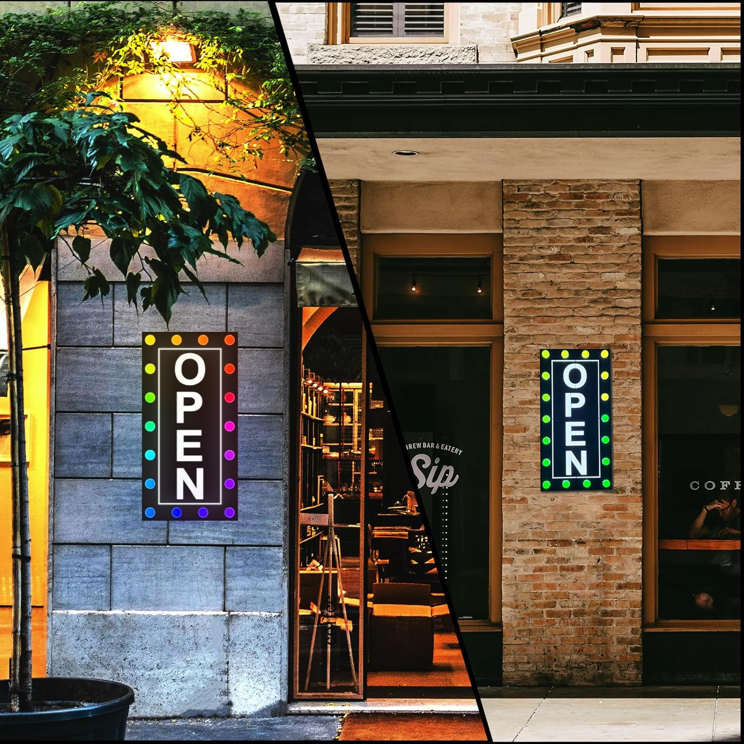 Vibrant Waterproof LED Open Sign – Color Changing RGB for Outdoor Business Use