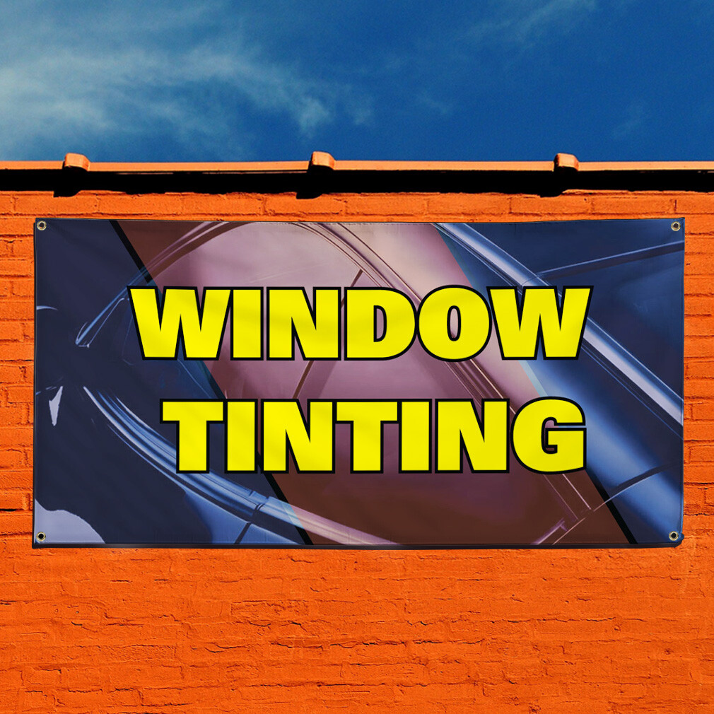 Vinyl Banner Sign Window Tinting #1 Style J Outdoor Marketing Advertising blue