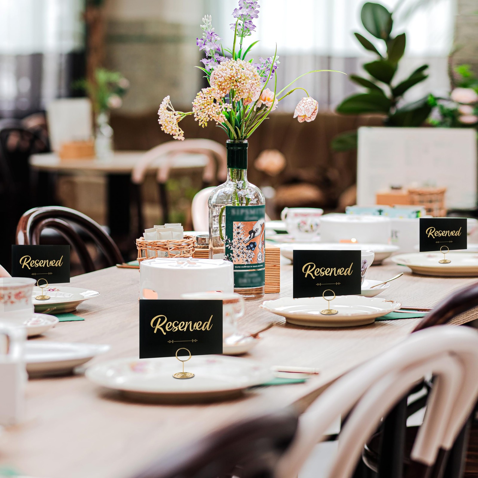 12 Pack- Gold Foil Reserved Signs for Wedding and Restaurant Tables with Stan…