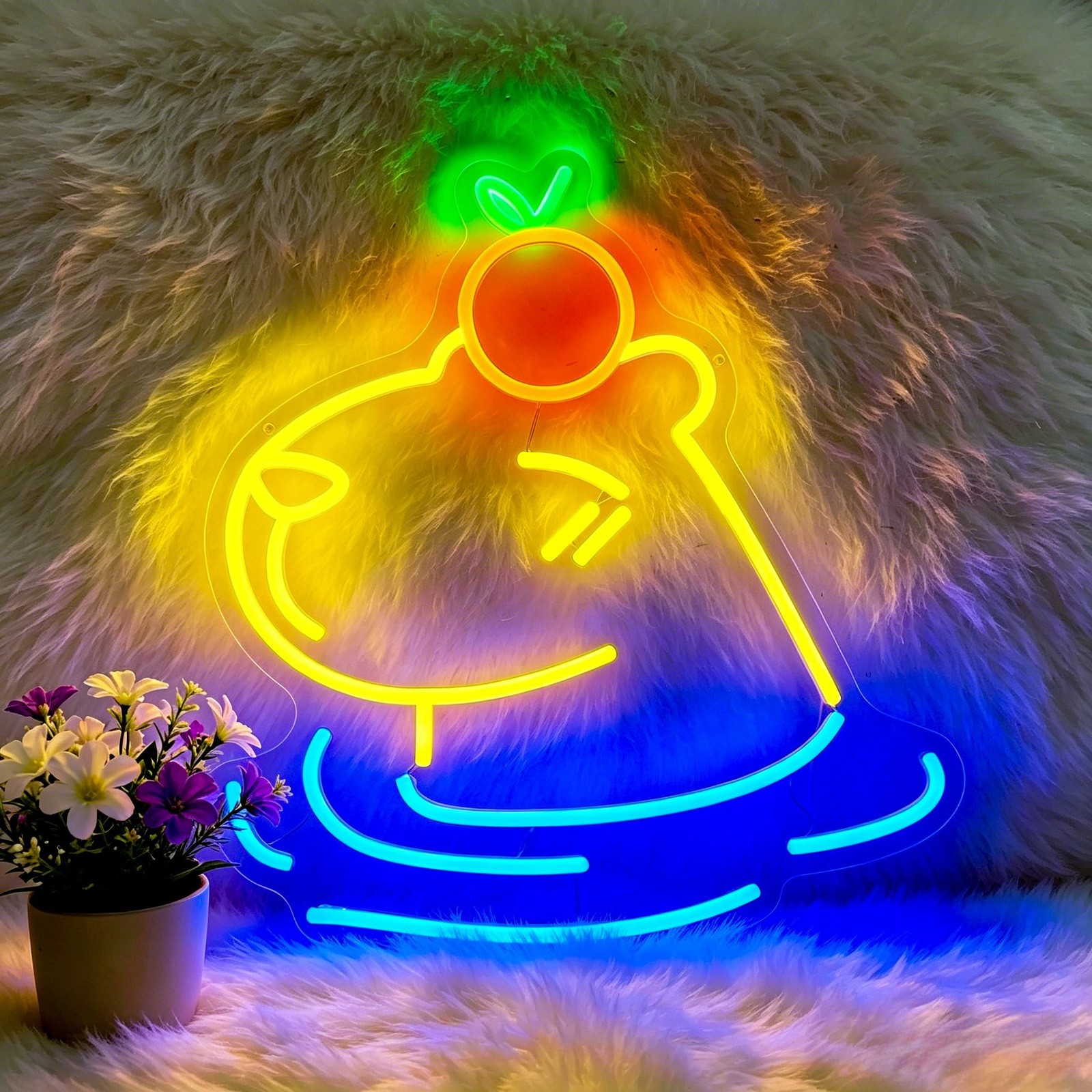 Capybara Neon Sign Led Neon Lights Neon Signs for Wall Decor Light Up Sign fo…