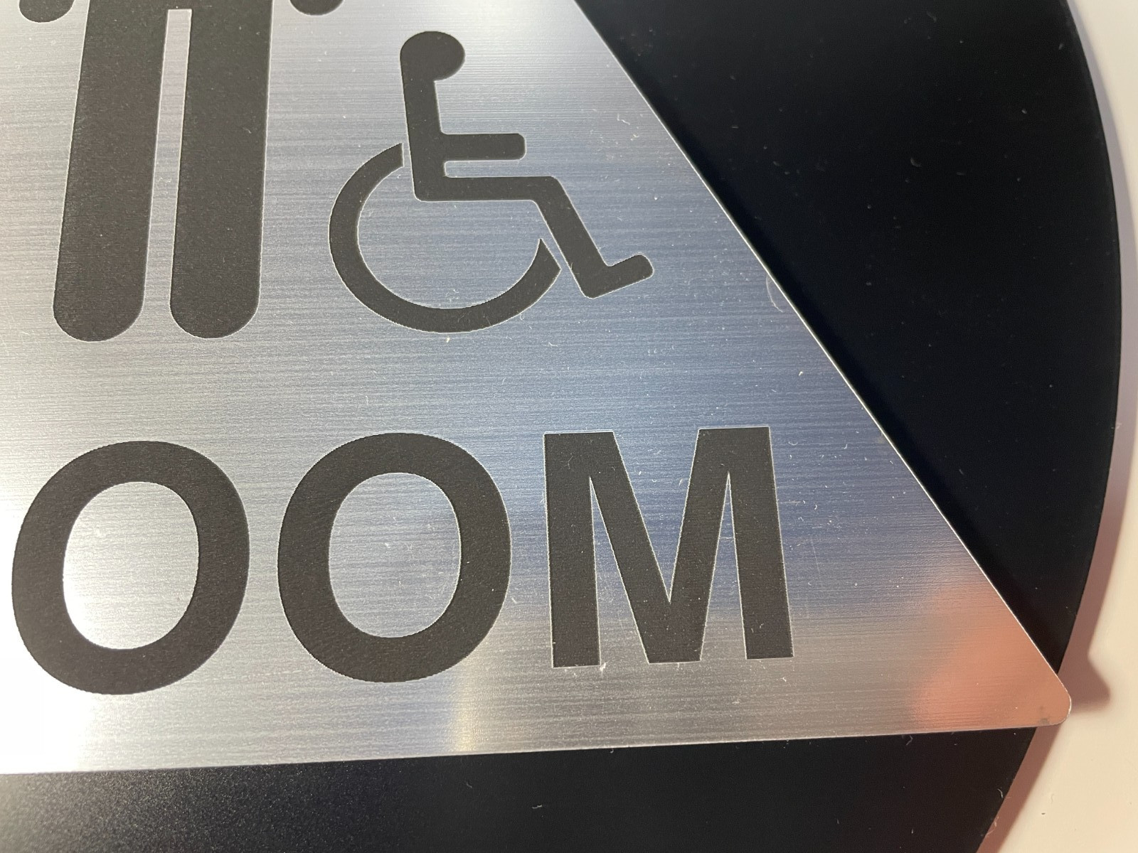 NEW ADHESIVE UNISEX HANDICAP RESTROOM SIGN ROUND 12&Prime; DIAMETER WEIGHS 1.5-2 LBS