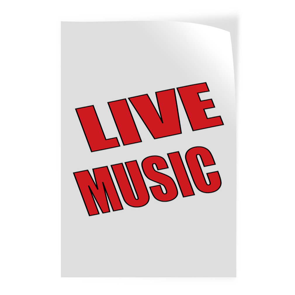 Door Decals Vertical Vinyl Stickers Multiple Sizes Live Music Promotion Business