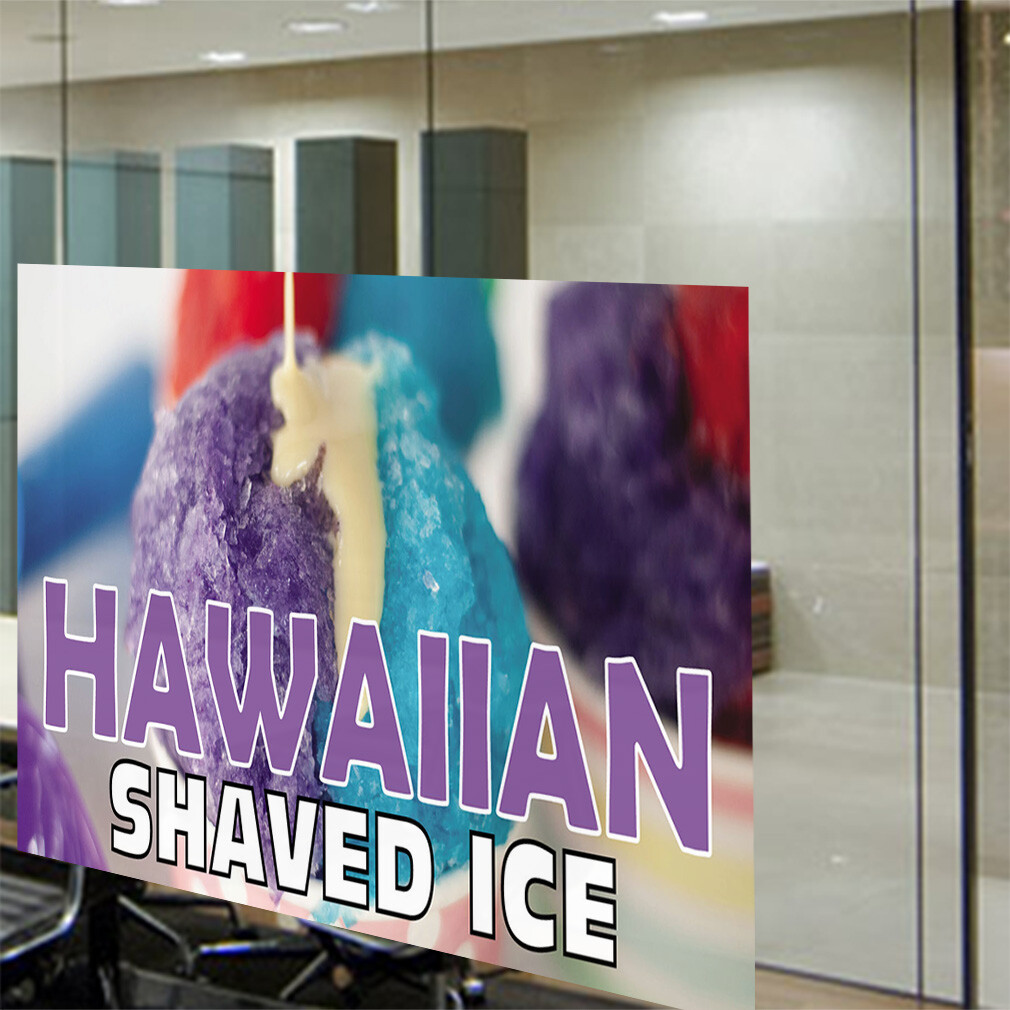 Decal Stickers Hawaiian Shaved Ice Advertising Printing H Vinyl Store Sign Label