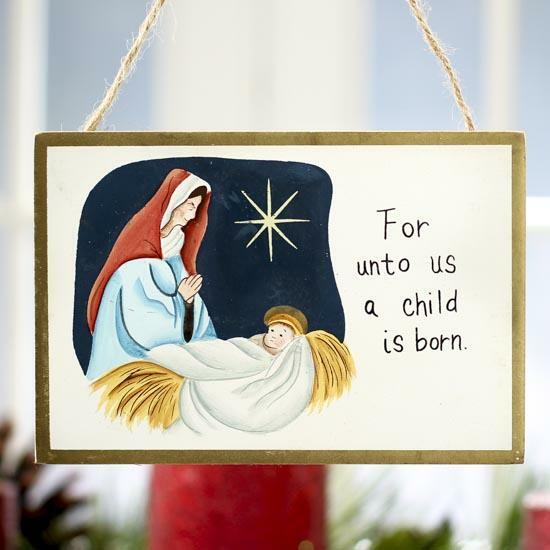 Factory Direct Craft …A Child is Born Wood Ornament Sign | 6 Pieces