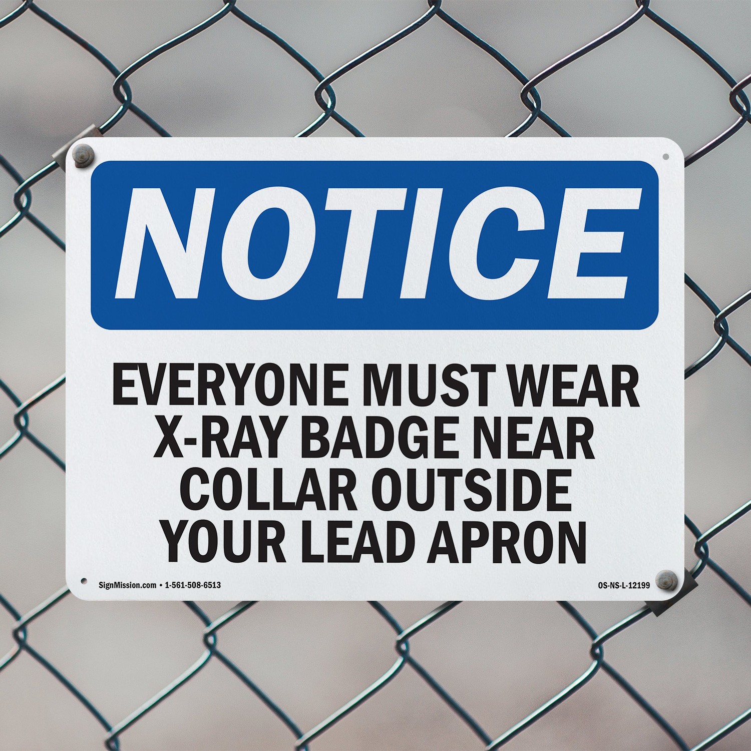 Everyone Must Wear X OSHA Notice Sign Metal, Plastic, Or Decal – 5 or 10 Pack