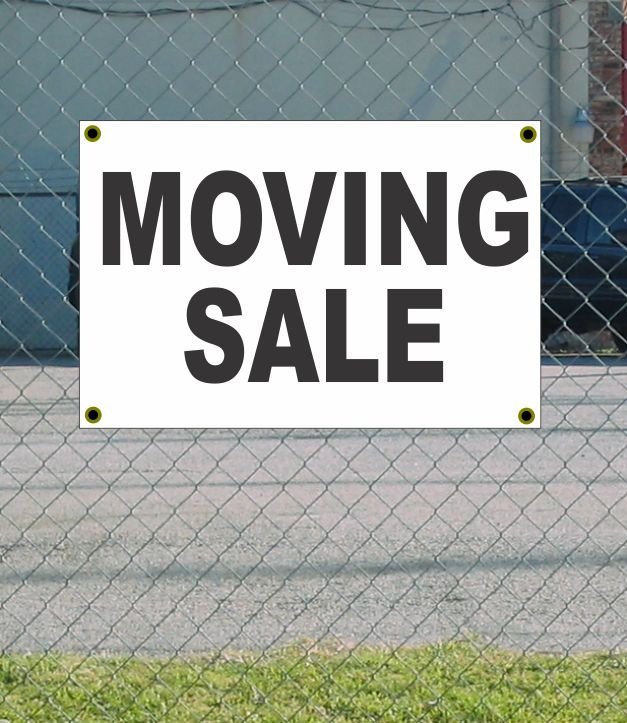 2×3 MOVING SALE Black & White Banner Sign NEW Discount Size & Price FREE SHIP