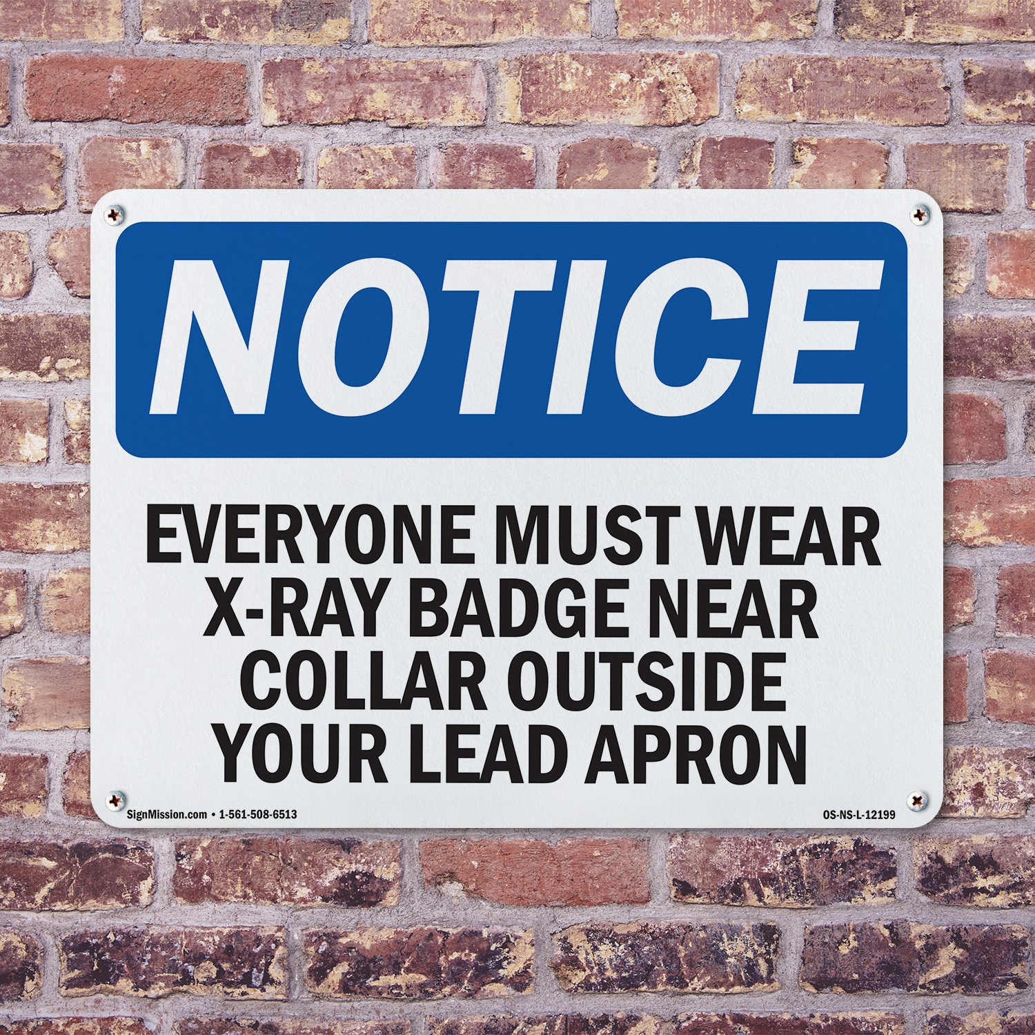 Everyone Must Wear X OSHA Notice Sign Metal, Plastic, Or Decal – 5 or 10 Pack