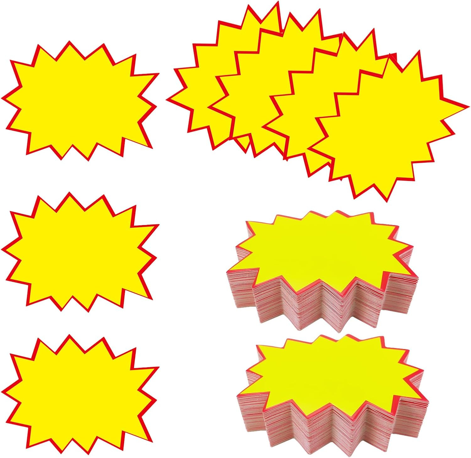 200 Pieces Star Burst Signs 2.75 x 2 Inch Blank Price Tags Burst Paper Signs Sta
