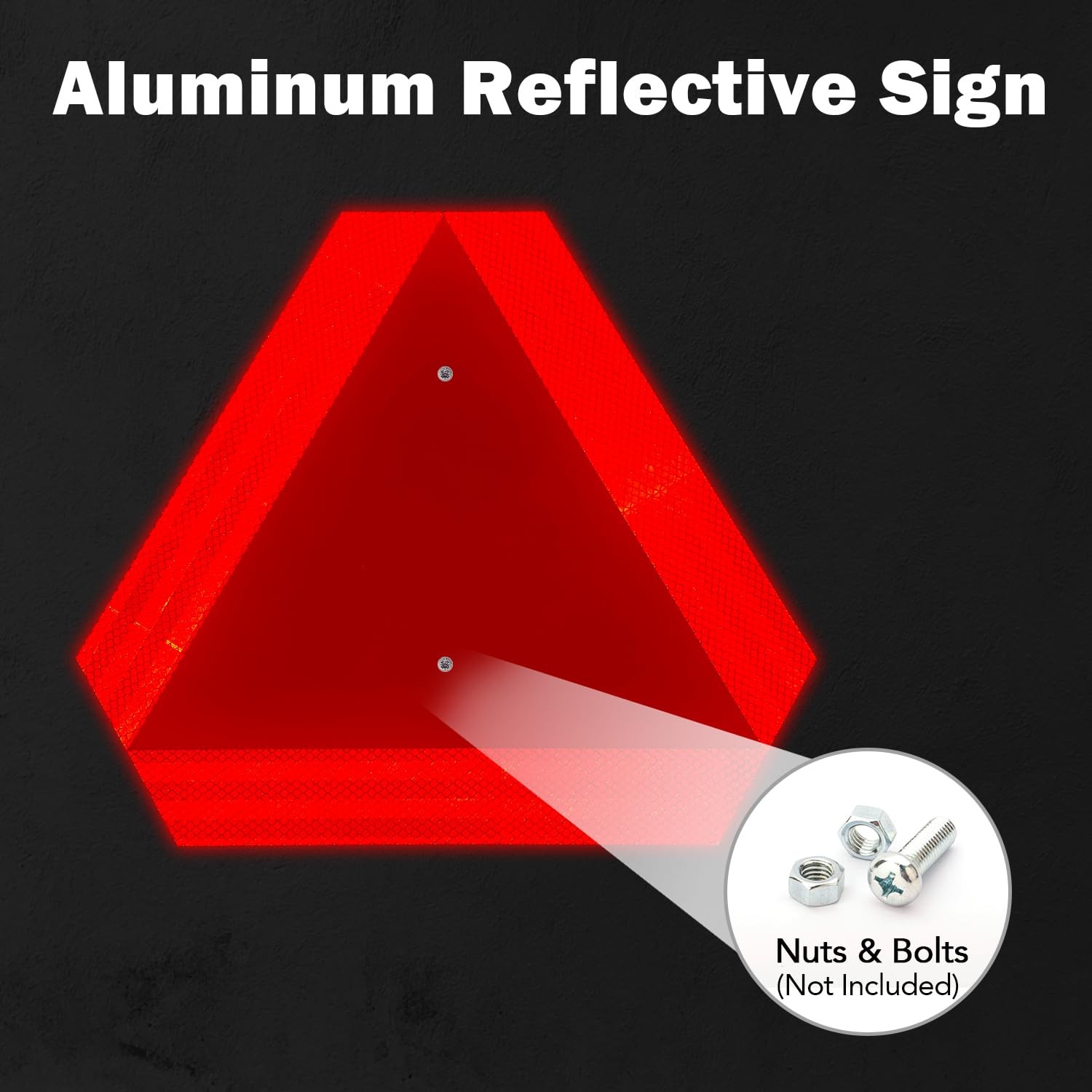 14×16 Inch Slow Moving Triangle Sign Aluminum Reflective Sign for Golf Cart