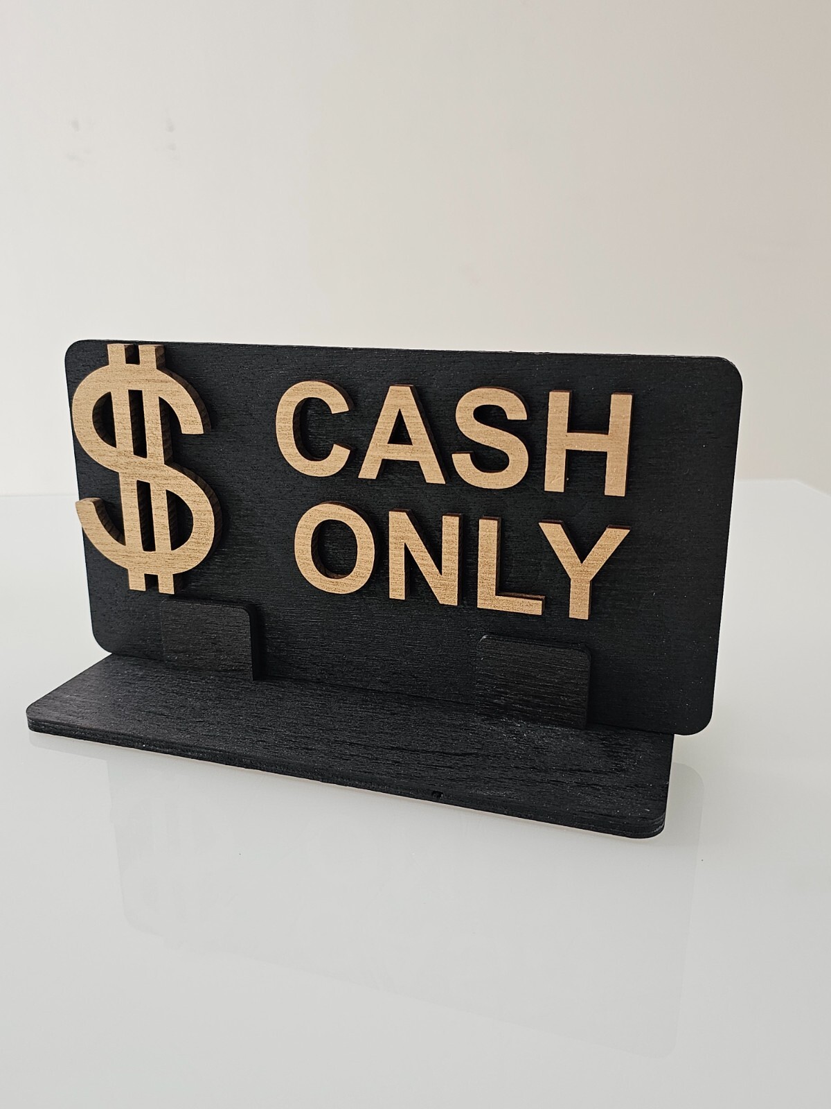 Cash Only Sign – Wooden 3D Business Sign | No Credit Cards Accepted