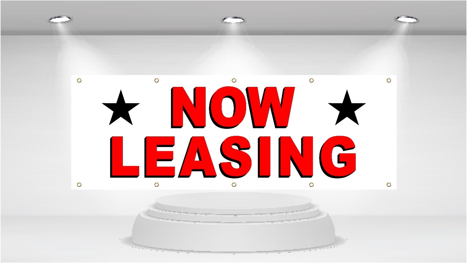 NOW LEASING – Advertising Vinyl Banner Flag Sign printed in the USA