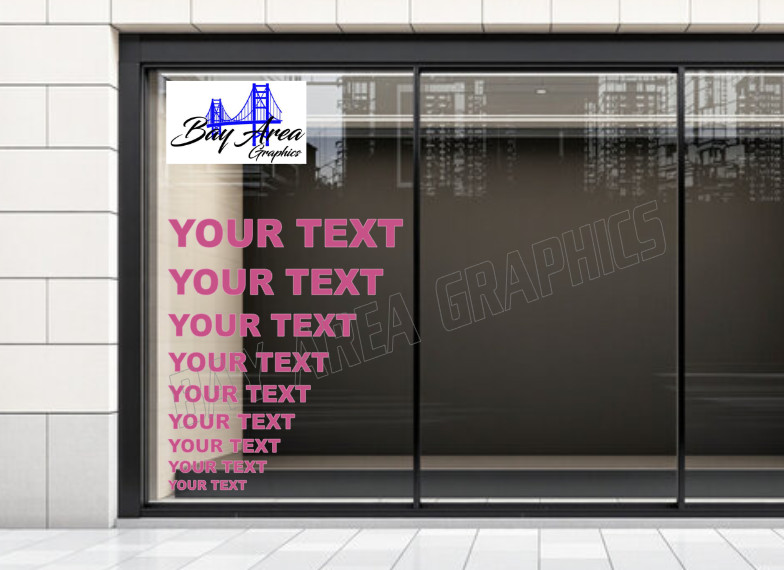 Business Info Storefront Window Vinyl Lettering Decal Custom Text