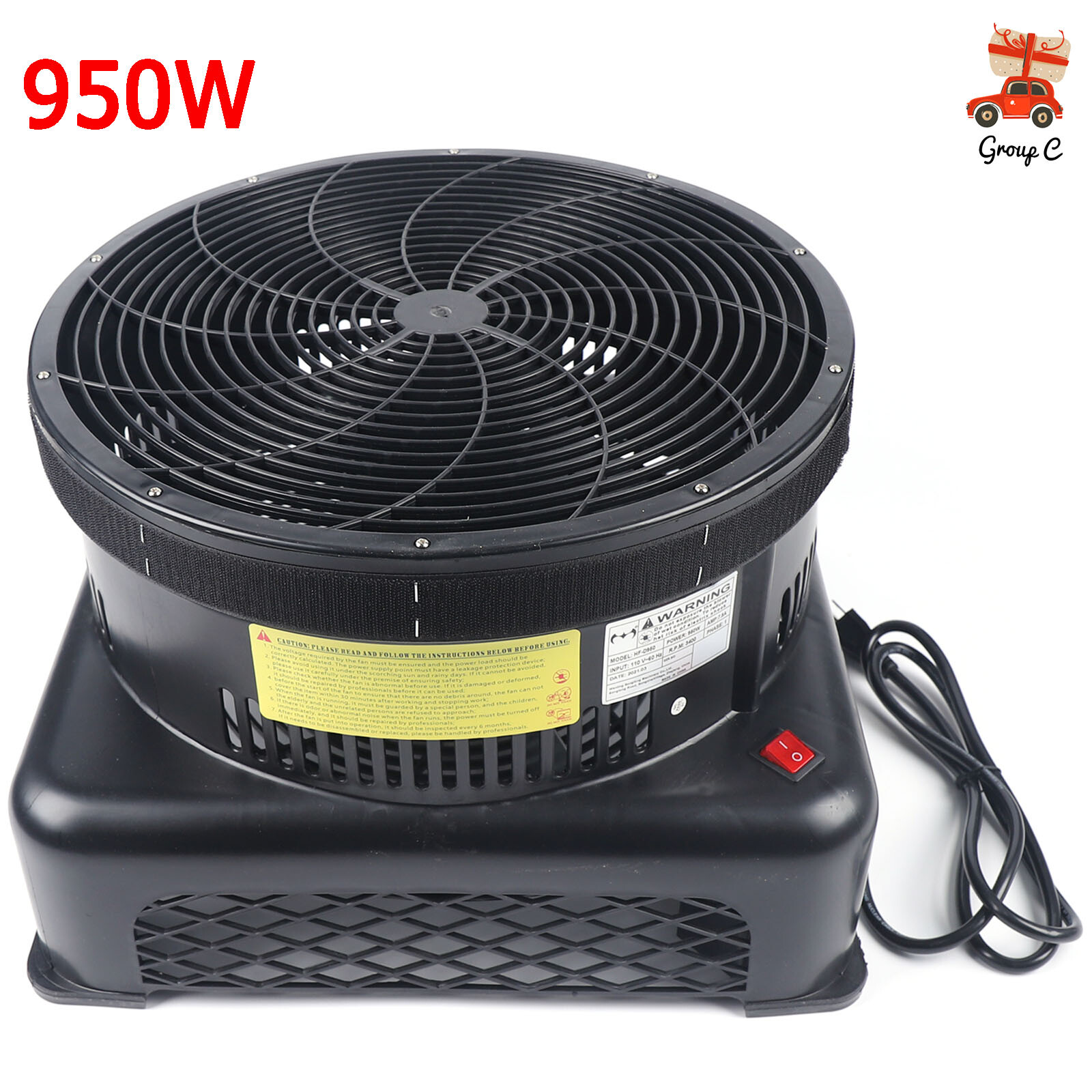 17.7&Prime; Air Blower Fan Fit Inflatable Wind Dancer Tube Man Fly Guy Sky Puppet 950W