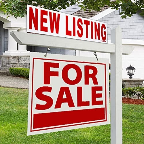 6 Pack Real Estate Rider Signs 6×24&Prime; – For Sale, Open House, Sold, New Listing –