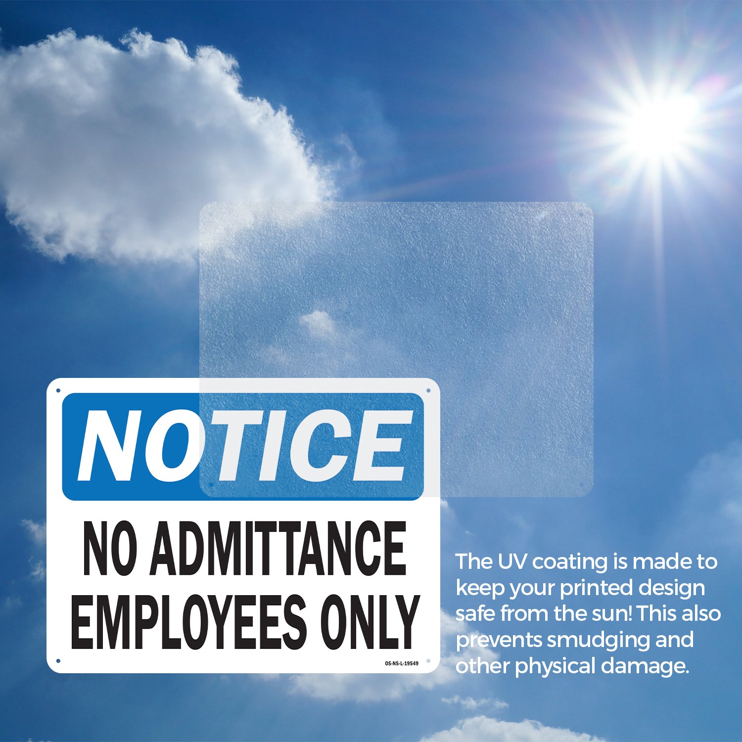 No Admittance Employees Only OSHA Notice Sign Metal, Plastic, Decal 5 or 10 Pack