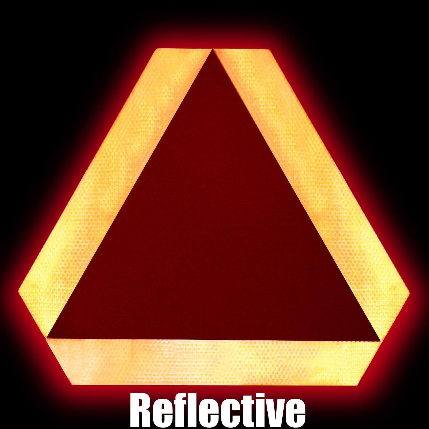 Slow Moving Vehicle Triangle Reflective Sticker Safety Sign – 2 Pack