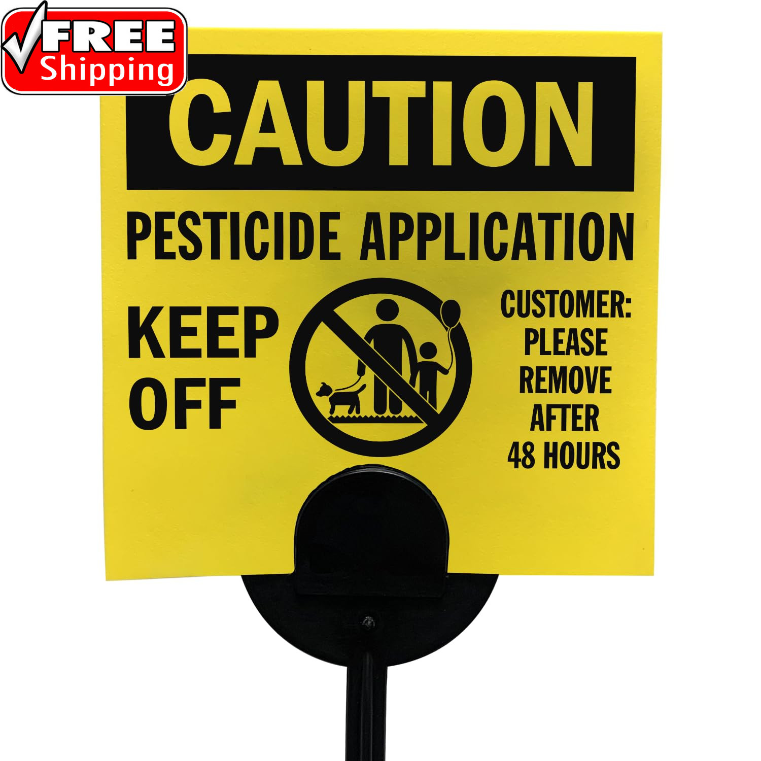 (20-Pack) Caution Pesticide Application Keep off Yard Sign with Stake, 16 Mil HD