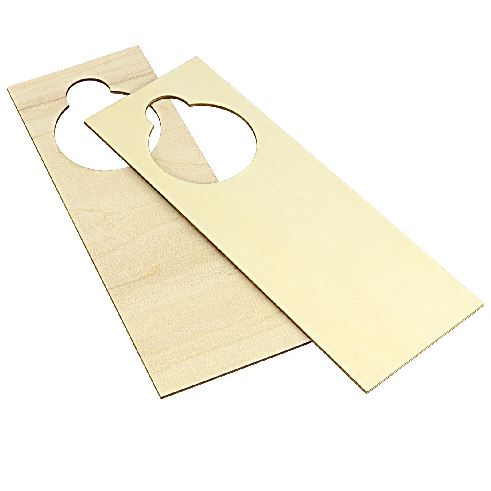 50 PCS 8.6 x 3.1 x 0.1 Inches Unfinished Wooden Door Knob Hangers, Blank Wood…