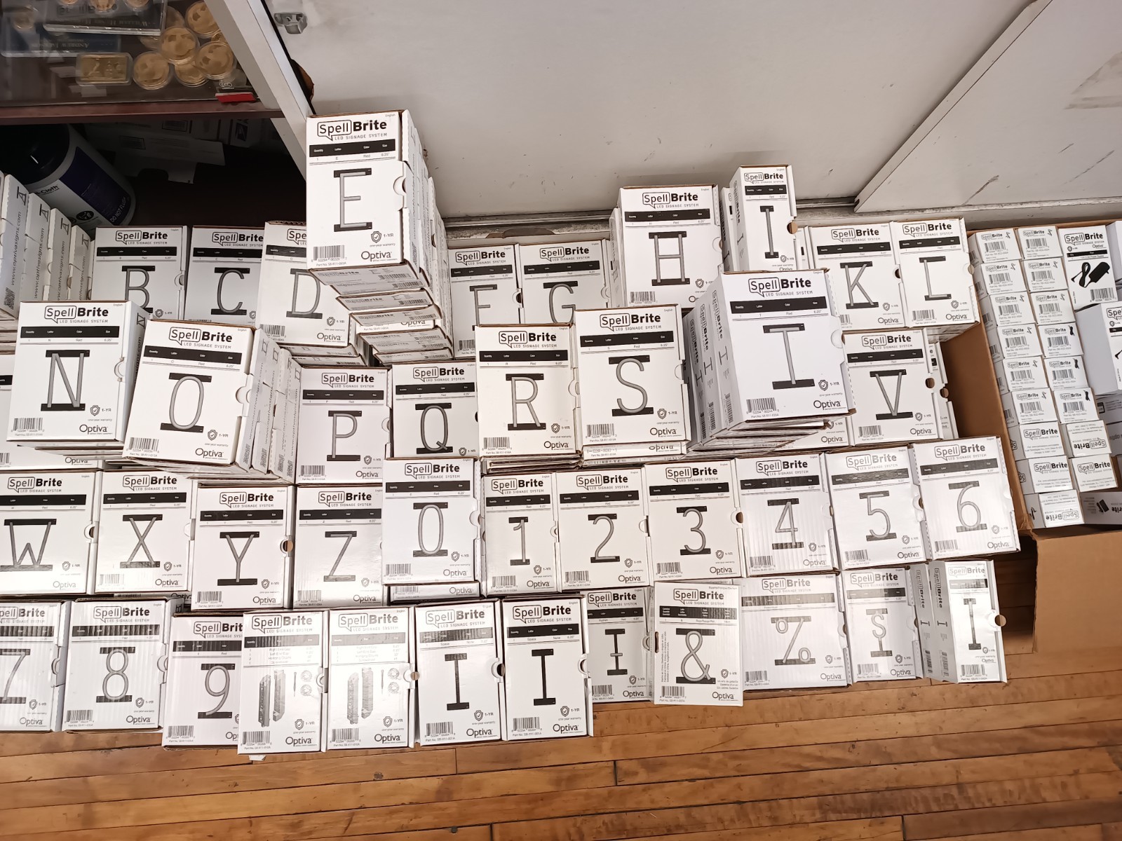 SpellBrite LED Sign HUGE lot of 252 Letters, Numbers, Characters + Accessories