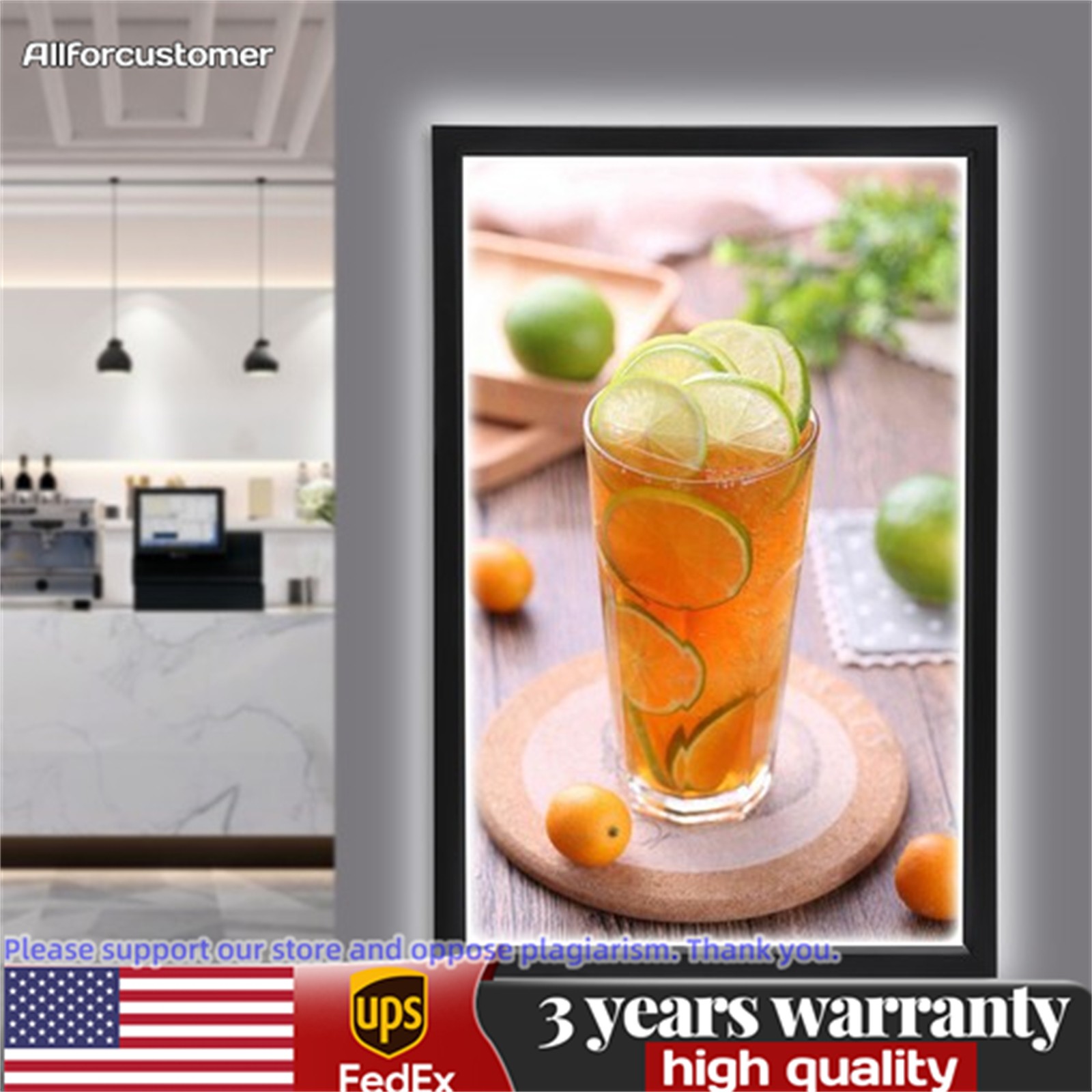 LED Light Box Restaurant Supermarket Movie Poster Display Frame Menu Sign Board